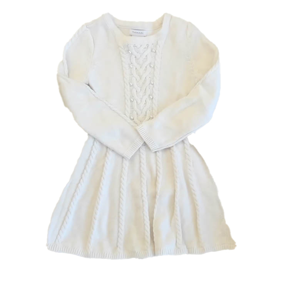Tahari Girls Ivory Sweater Dress size: 4T
